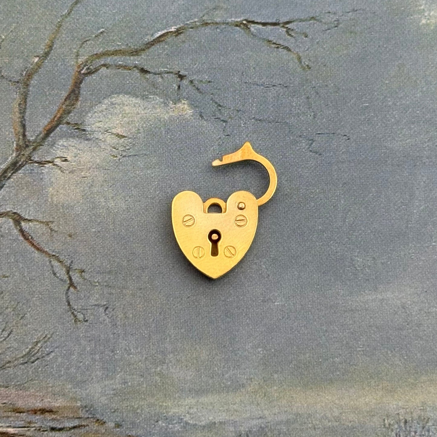 Vintage Padlock Mini Kalp Charm