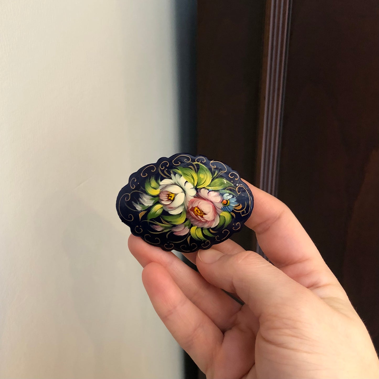 Vintage El Boyama Papier Mache Broş