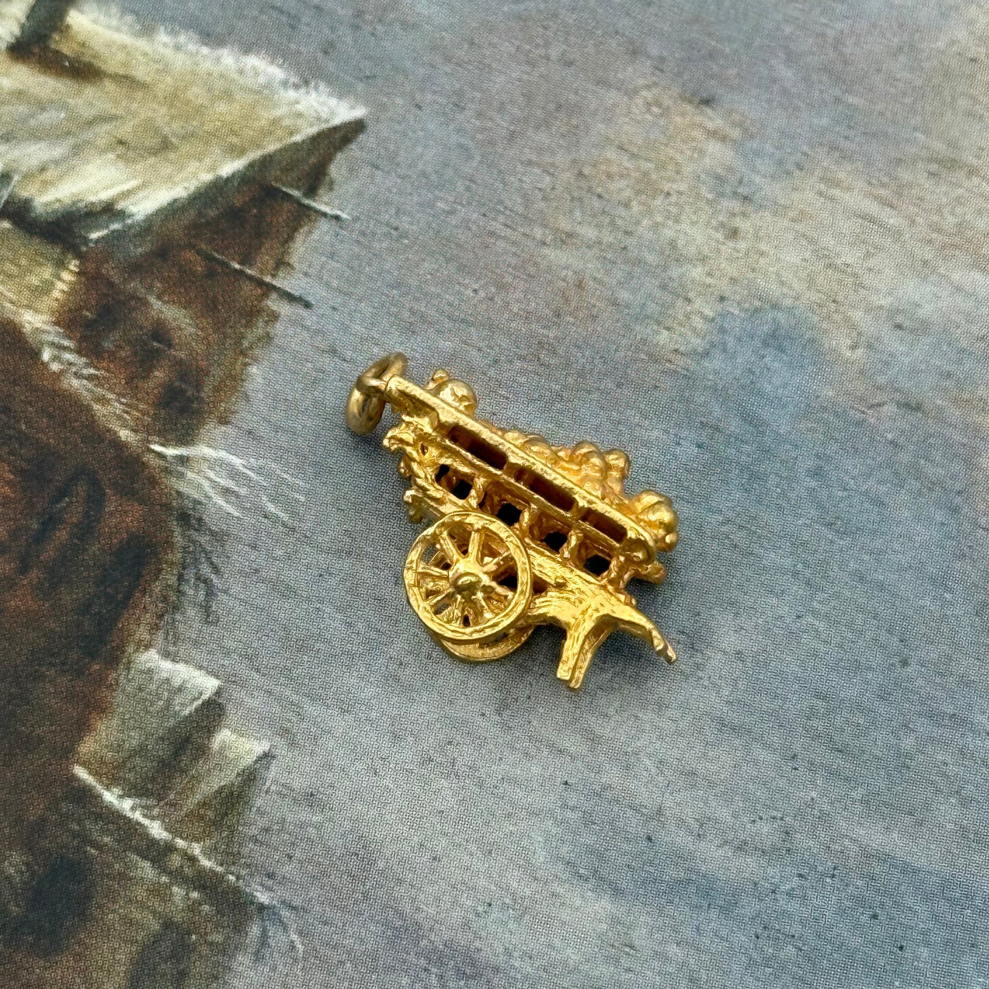 Vintage At Arabası Kolye Ucu Charm