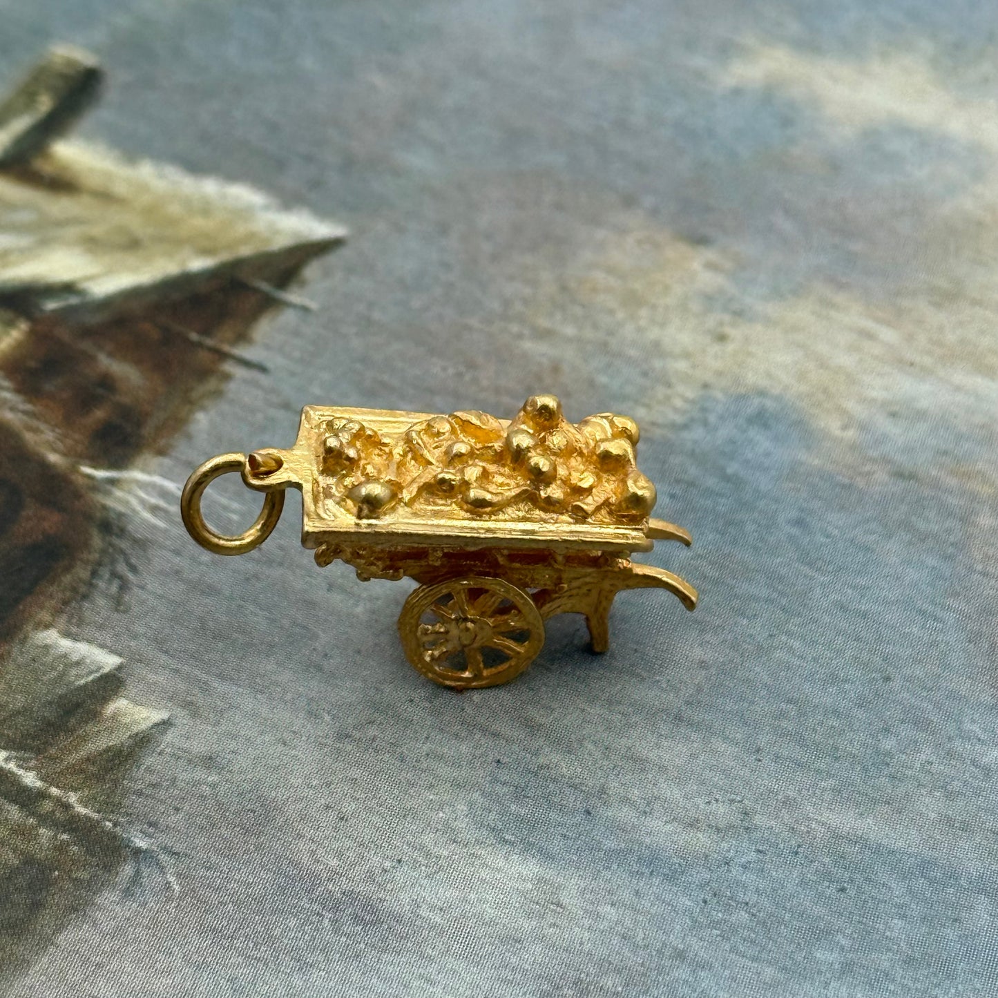 Vintage At Arabası Kolye Ucu Charm