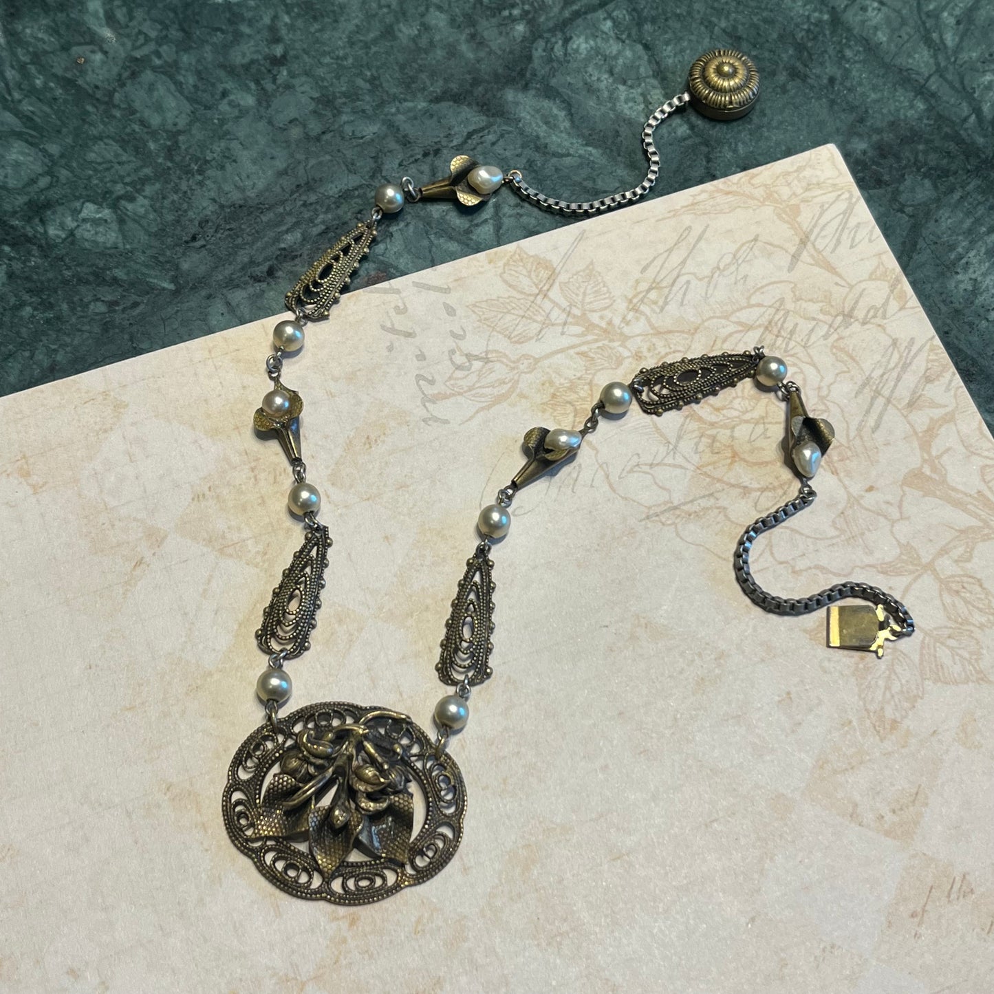 Art Nouveau Gala Çiçekli Kolye