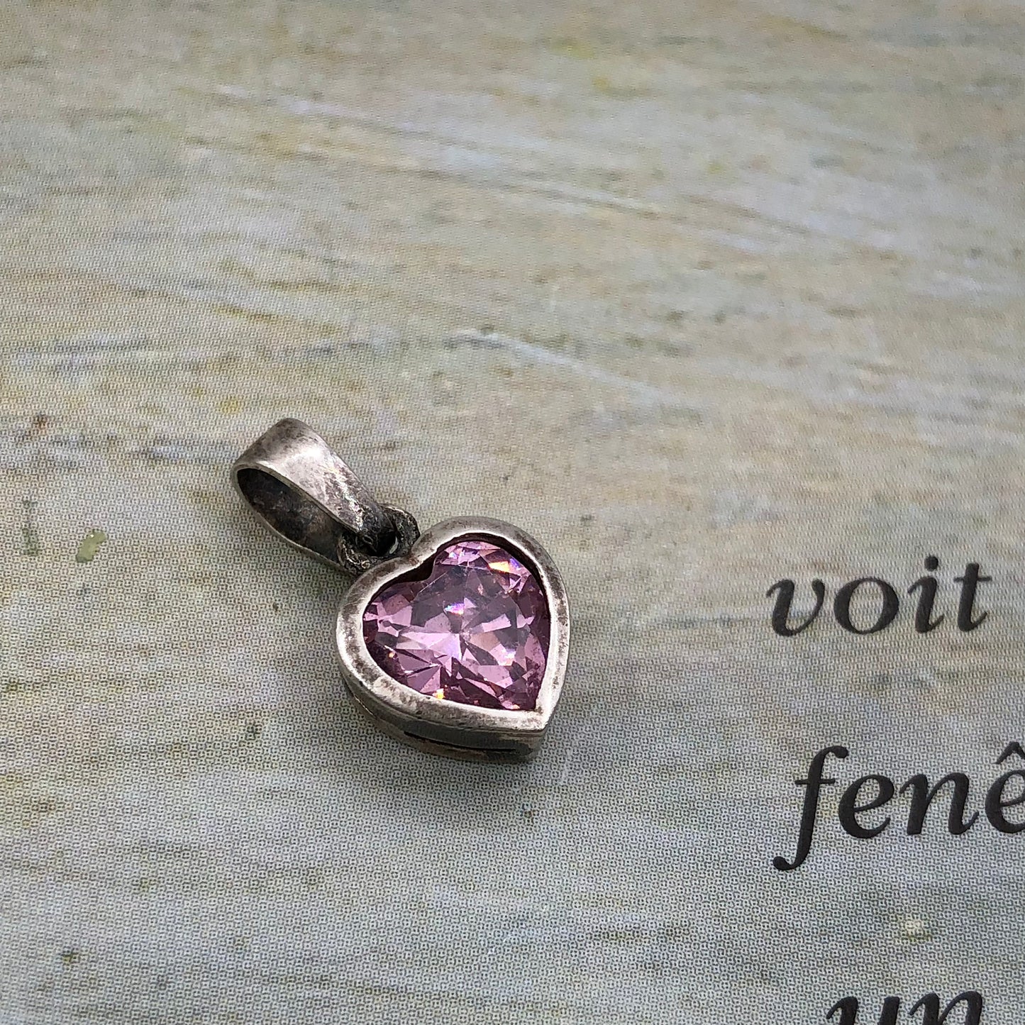 Vintage Kristal Kalp Kolye Ucu / Charm