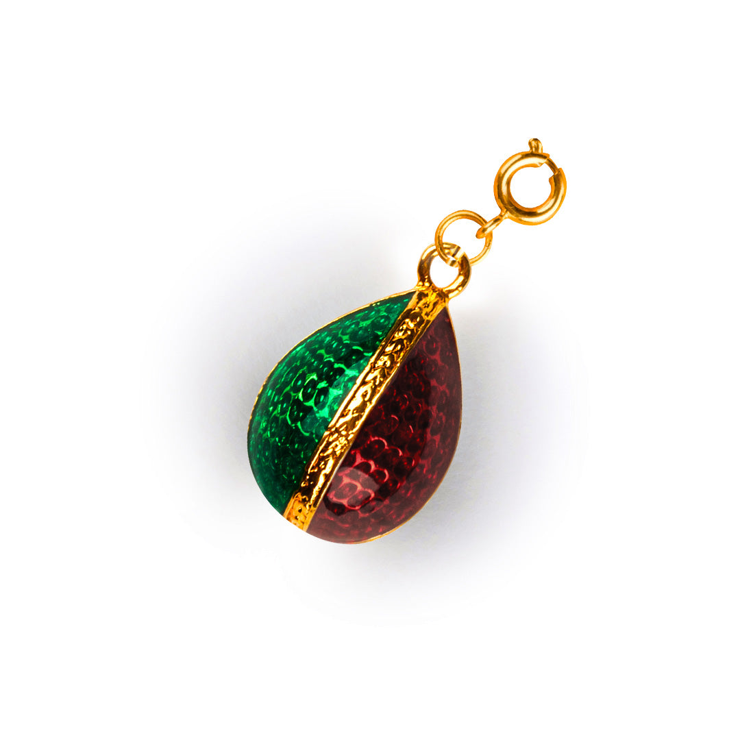 Dört Renk Mineli Faberge Stili Yumurta Kolye Ucu (Charm) - Artisan Koleksiyonu