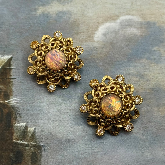 Sphinx İmzalı Vintage Yanardöner Küpe