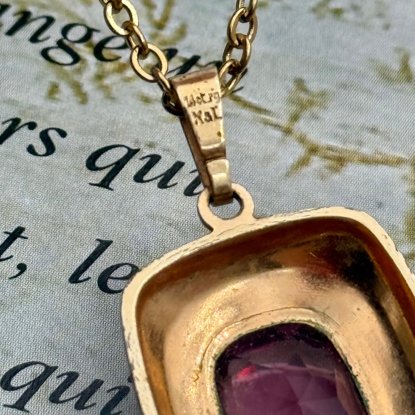 Vintage Ametist Taşlı Kolye