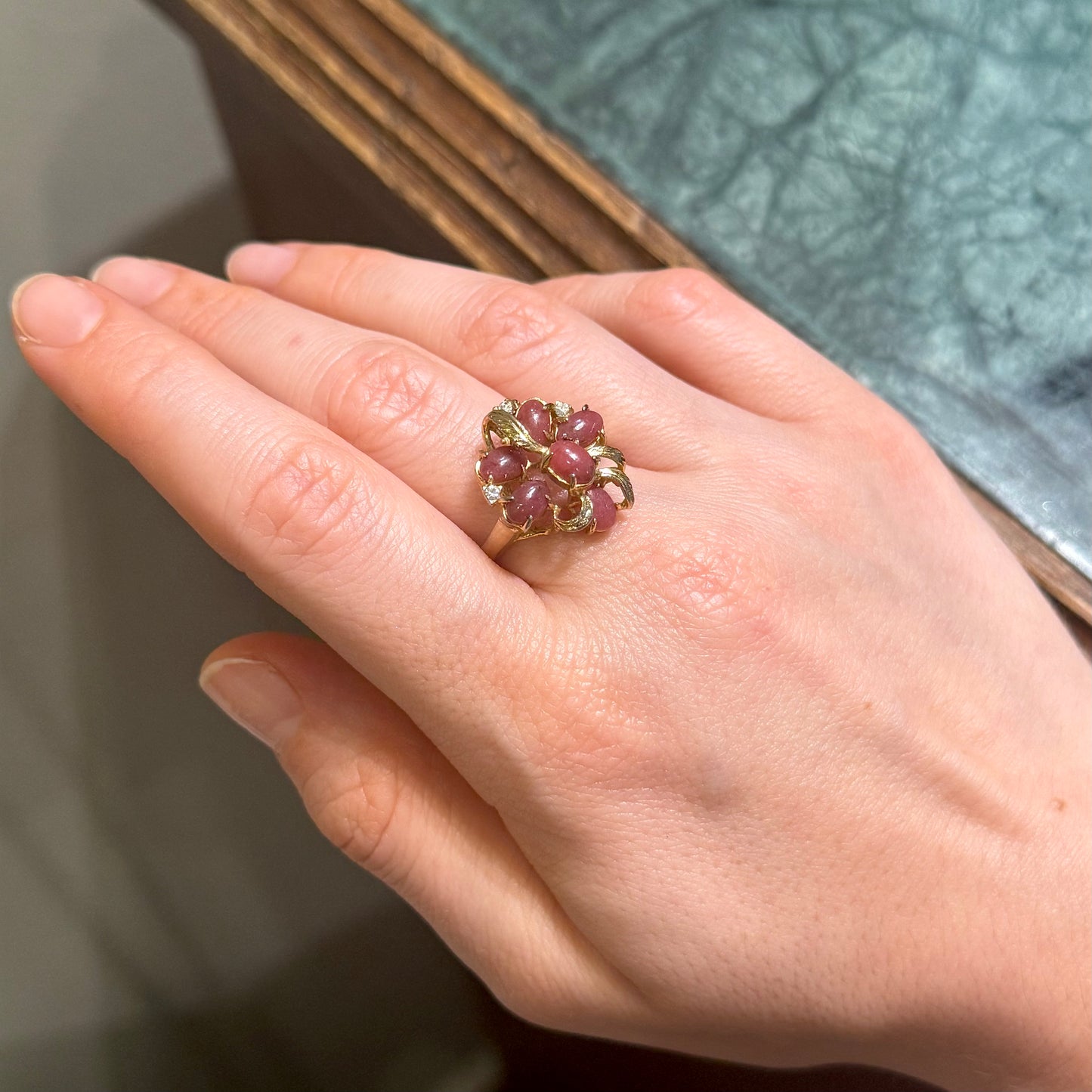 Vintage Cabochon Taşlı Yüzük