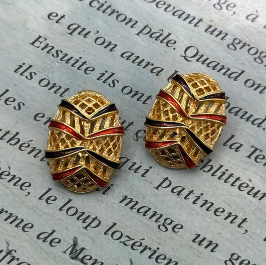 Sphinx İmzalı Vintage Mineli Küpe