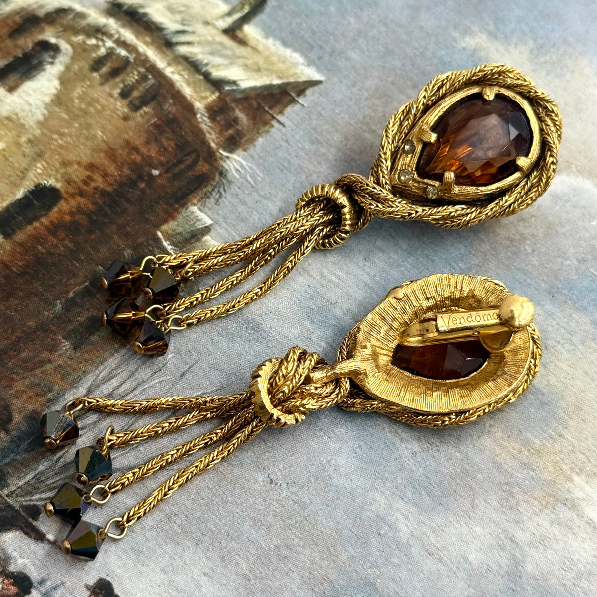 Vendome İmzalı Vintage Tassel Küpe