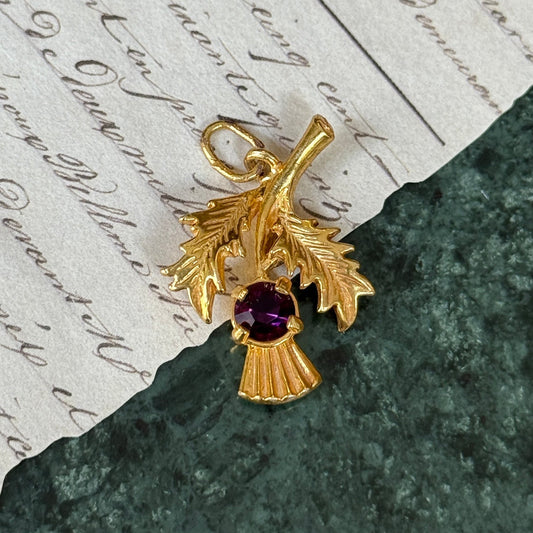 Vintage Scottish Thistle Kolye Ucu / Charm