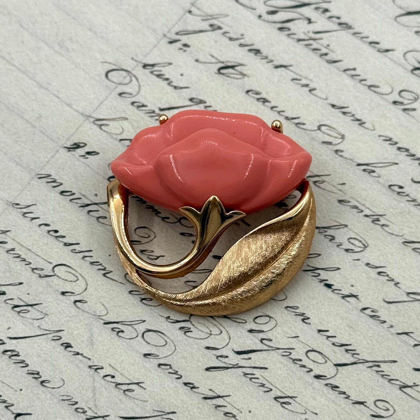 Vintage Lotus Çiçek Broş