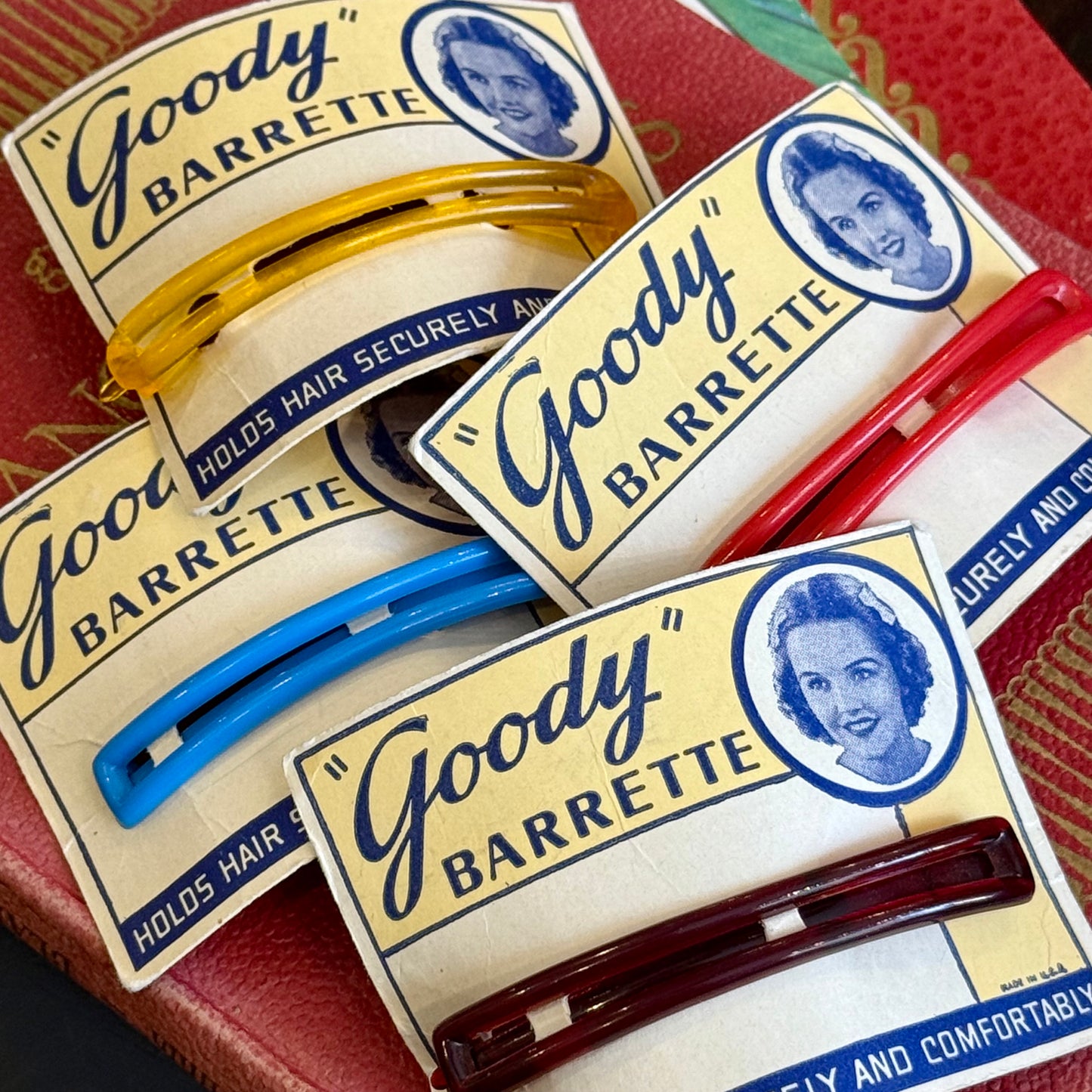 Vintage Barrette Toka - Kırmızı
