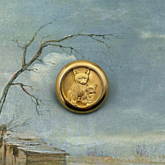 Vintage Kedi Figürlü Broş
