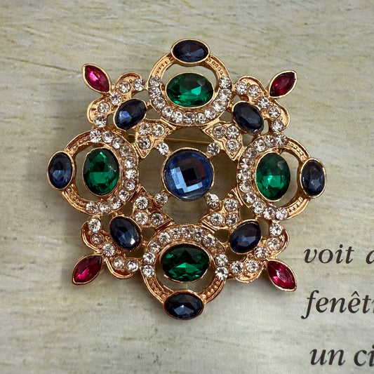 Vintage Stili Kristal Broş