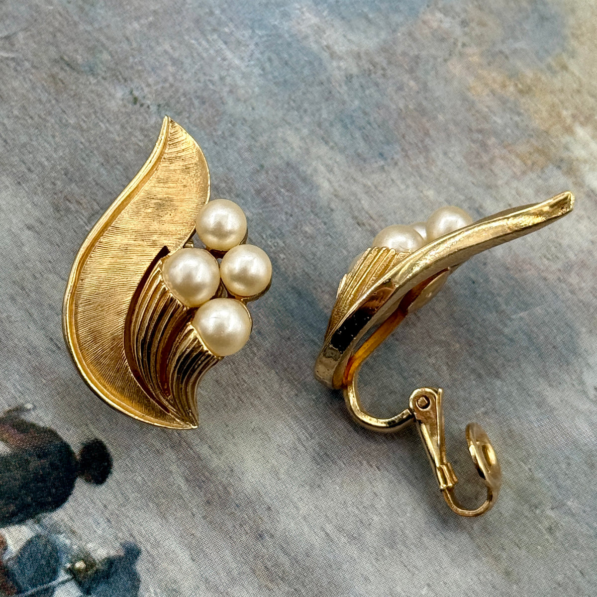 Trifari İmzalı Vintage İnci Küpe