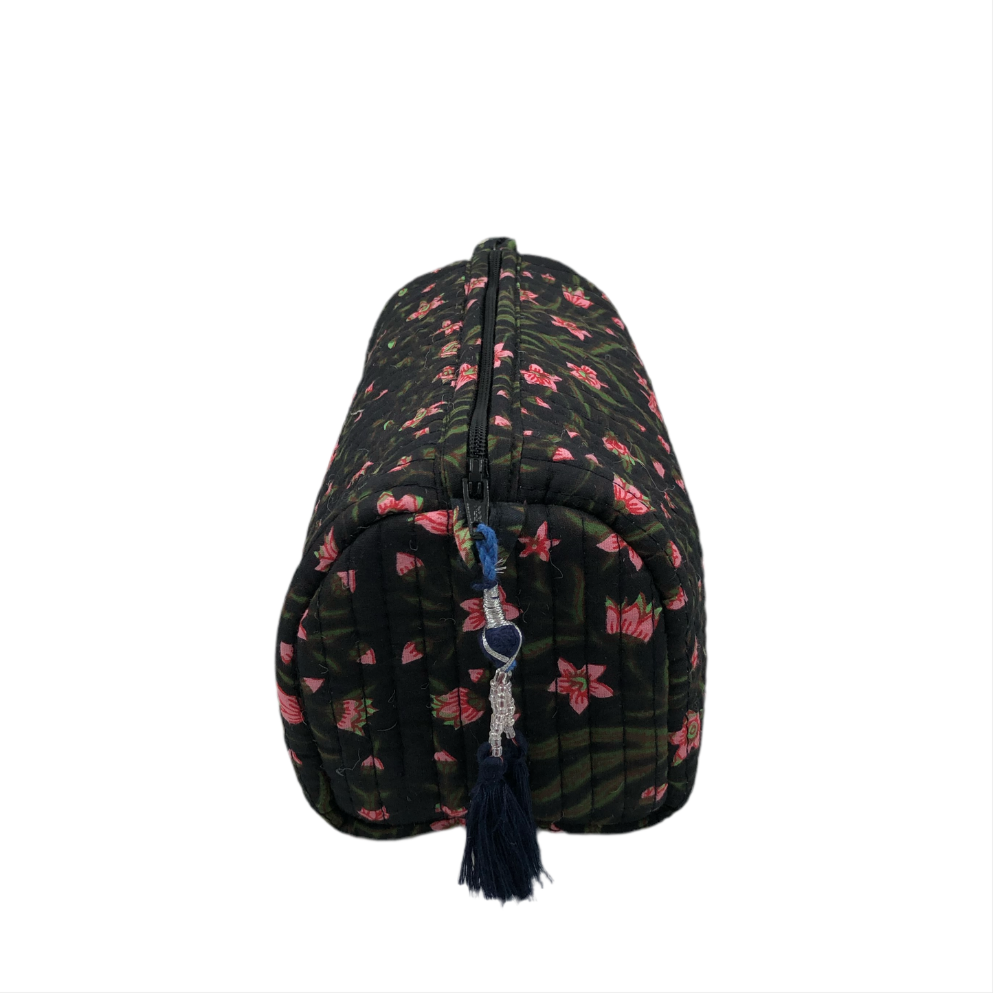 Çiçekli Hint Makyaj Çantası Küçük Boy Pembe/Siyah
