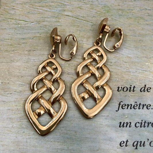Vintage Gold Örgü Küpe