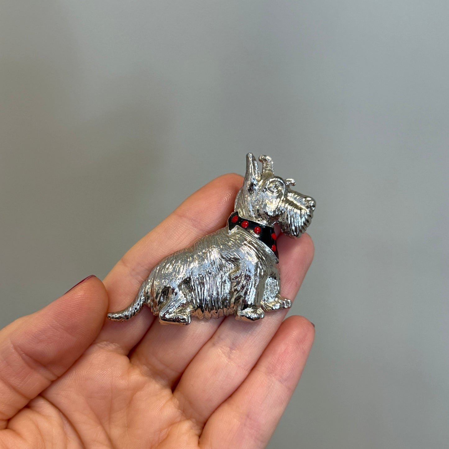 Vintage Scottish Terrier Köpek Figürlü Broş