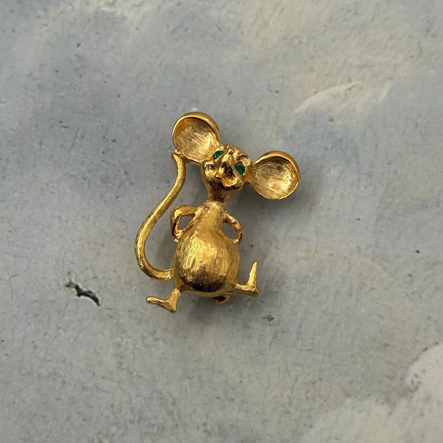 Sphinx İmzalı Vintage Fare Figürlü Broş