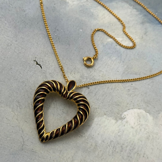 Sphinx İmzalı Vintage Mineli Kalp Kolye