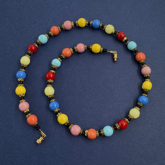 Vintage Çekoslovak Boncuklu Bonbon Kolye