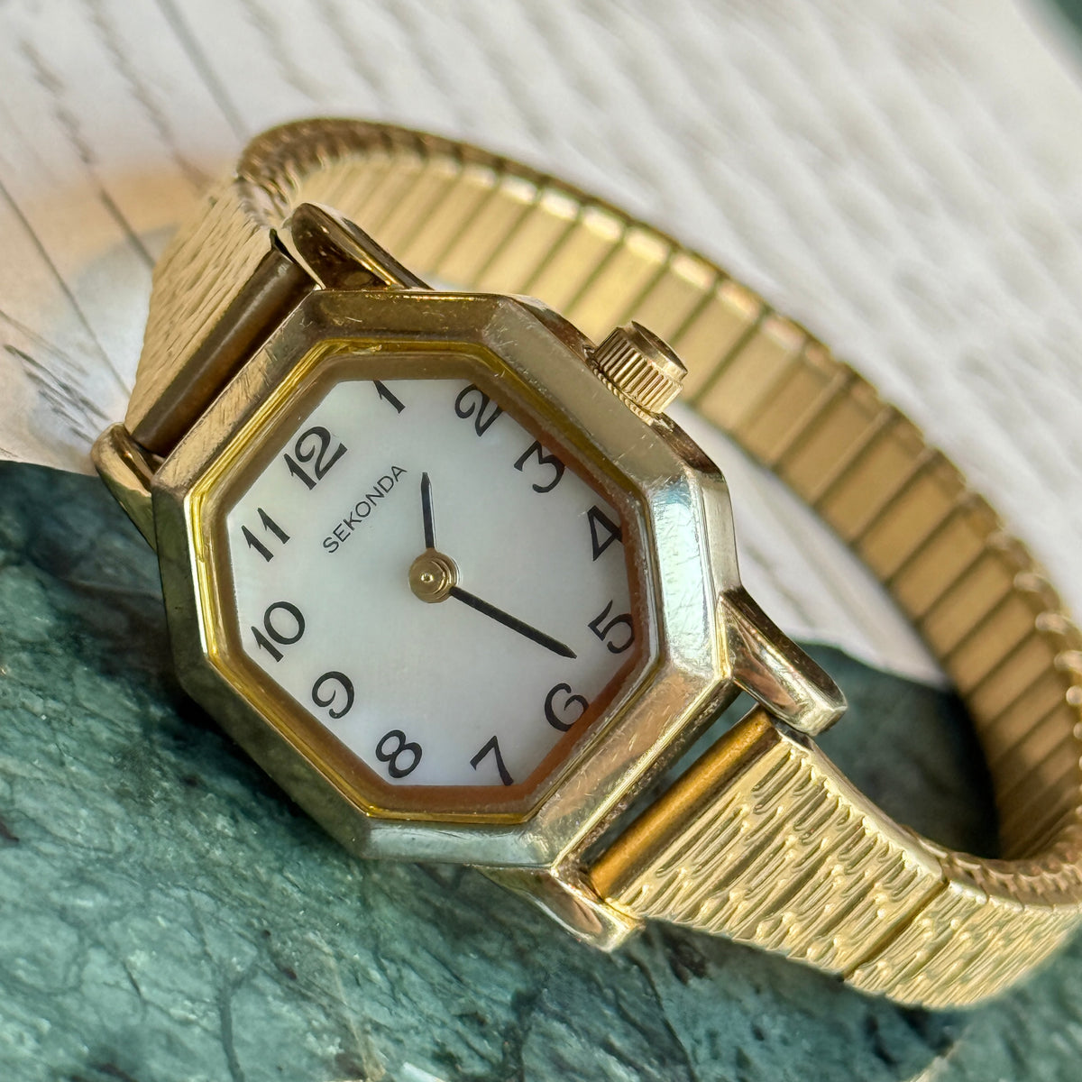 Sekonda Sekizgen Sedef Kadranlı Vintage Saat