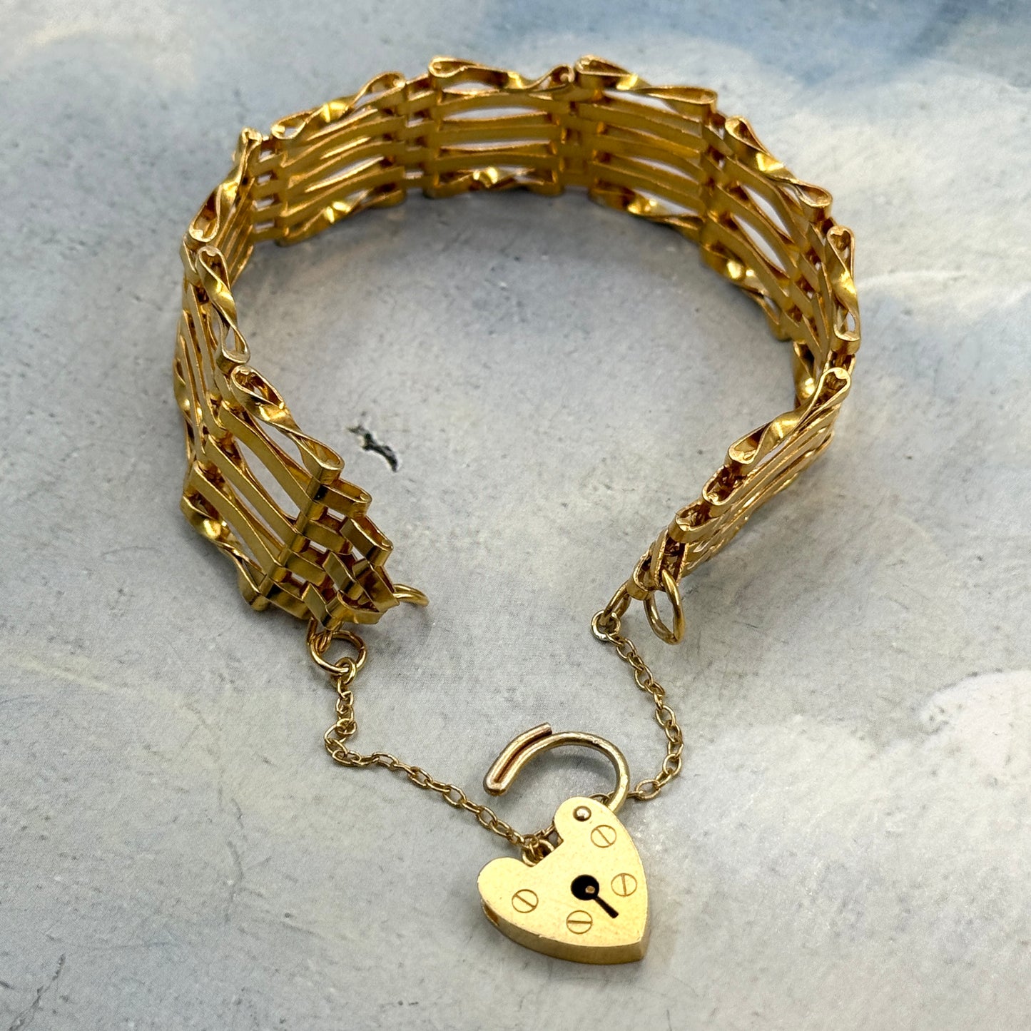 Vintage Heart Padlock Gümüş Bileklik