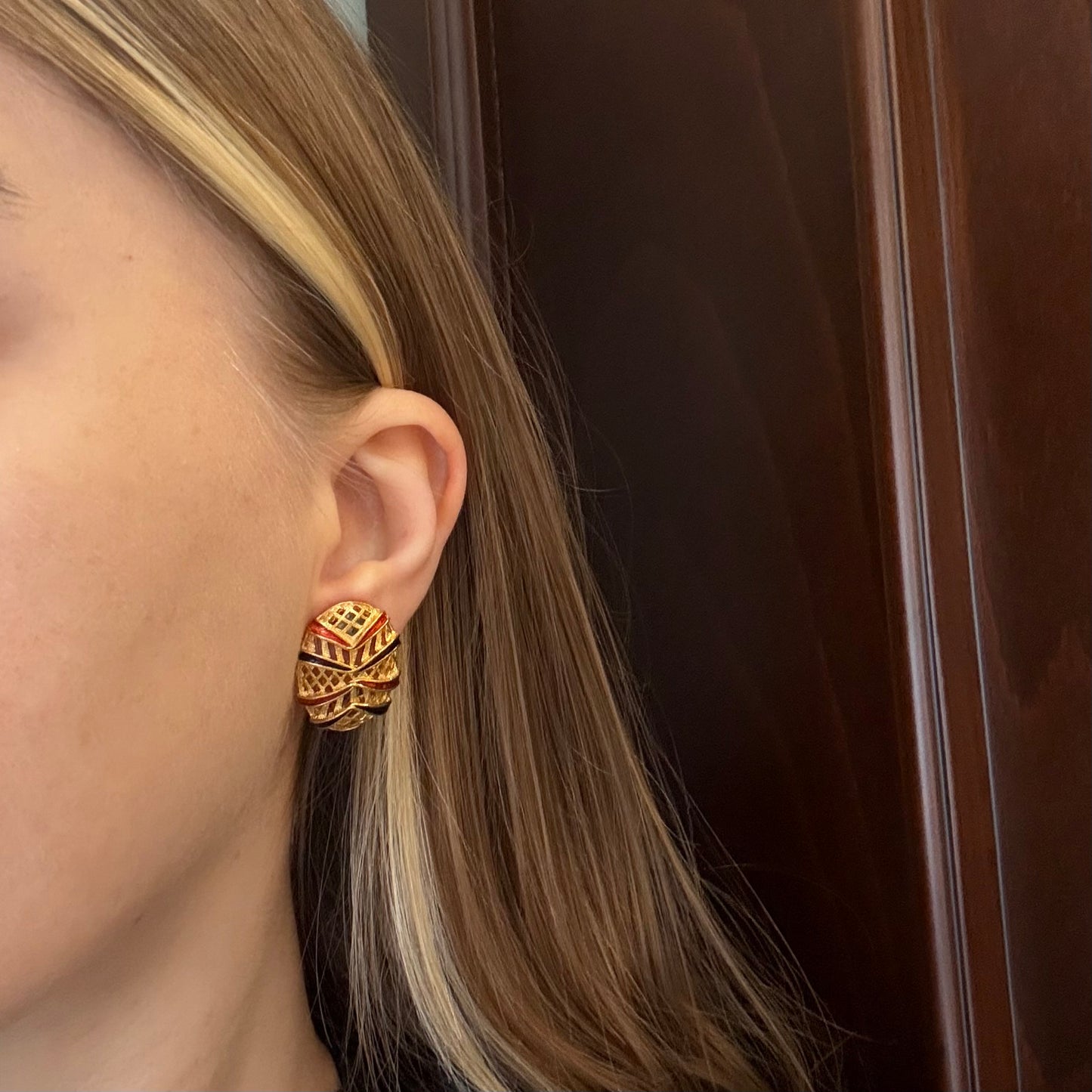 Sphinx İmzalı Vintage Mineli Küpe