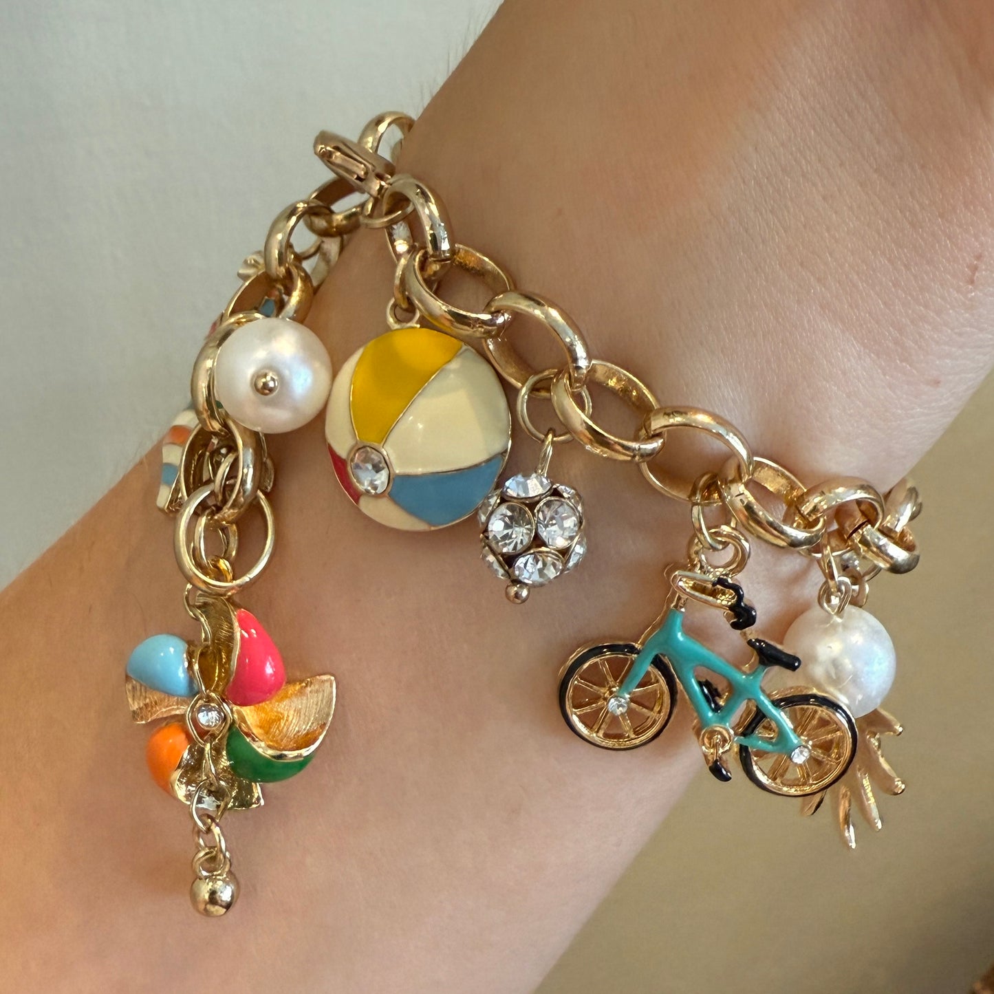 Vintage Summer Temalı Charm Bileklik / Halhal