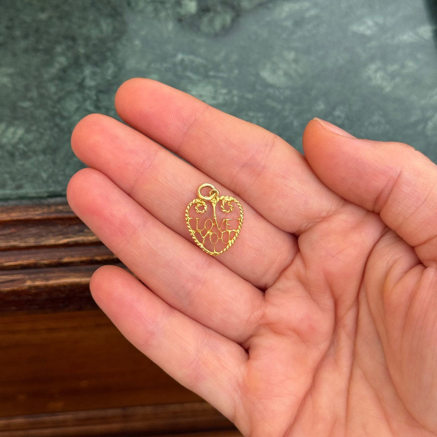 Vintage Heart Kolye Ucu / Charm