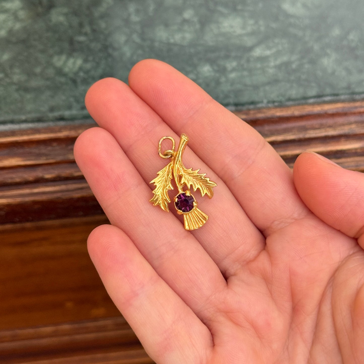 Vintage Scottish Thistle Kolye Ucu / Charm