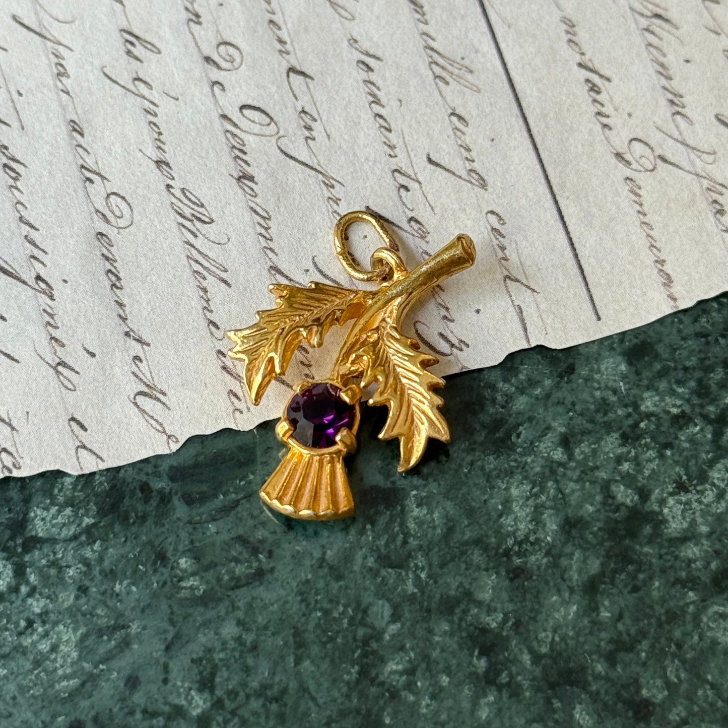 Vintage Scottish Thistle Kolye Ucu / Charm