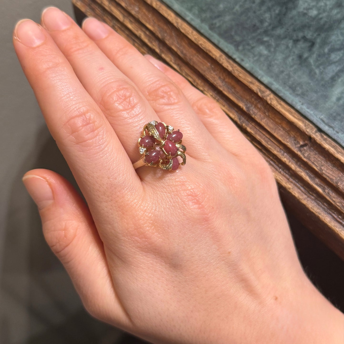 Vintage Cabochon Taşlı Yüzük