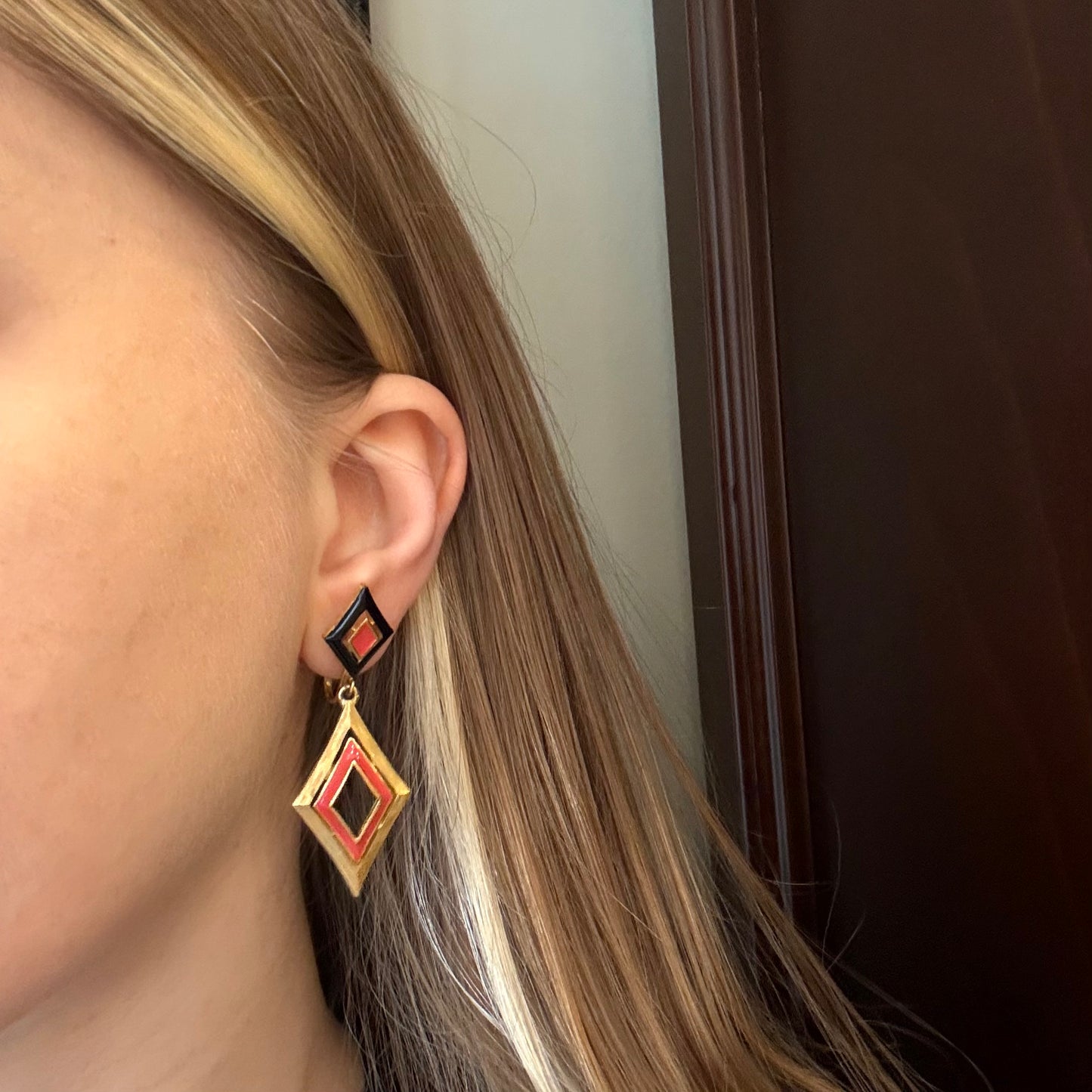 Sphinx İmzalı Vintage Mineli Küpe