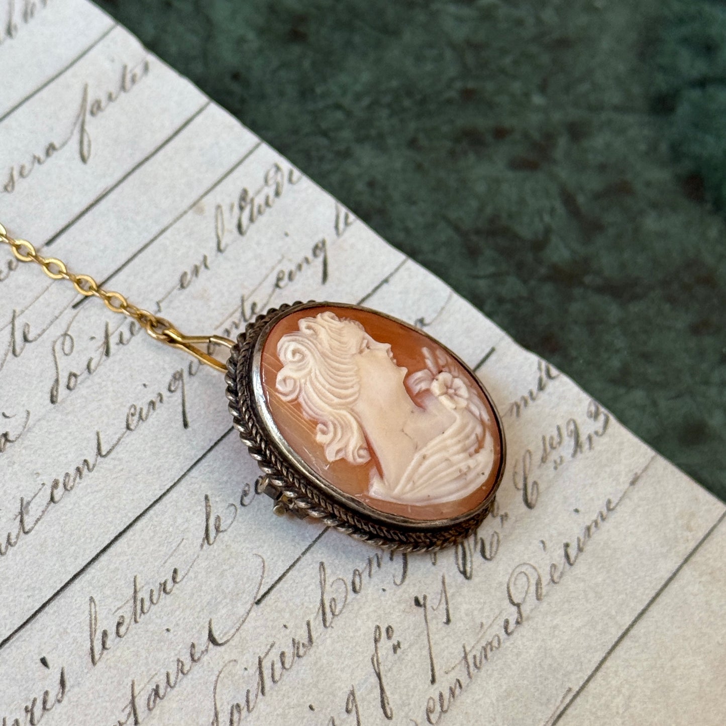 Vintage Cameo Broş / Kolye Ucu