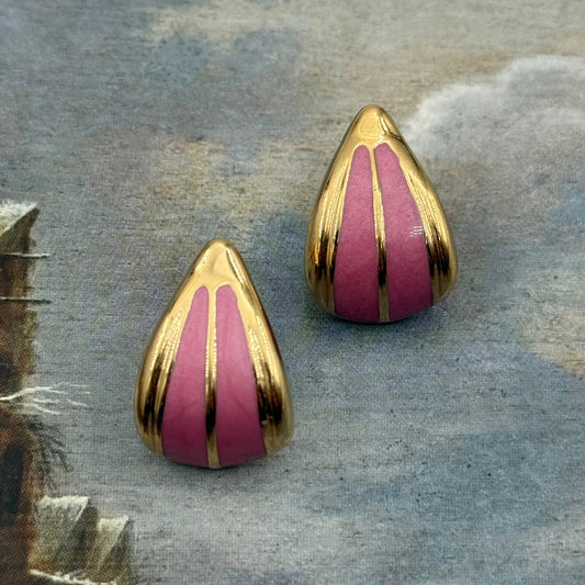 Jean Vendome İmzalı Mineli Vintage Küpe