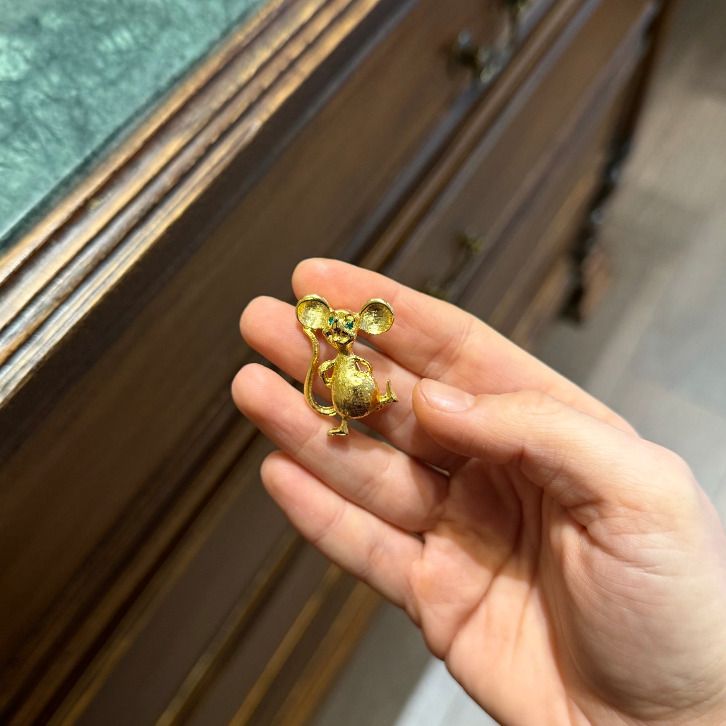 Sphinx İmzalı Vintage Fare Figürlü Broş