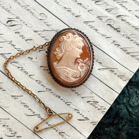 Vintage Cameo Broş / Kolye Ucu