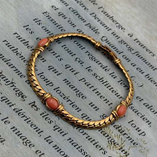 Vintage Cabochon Taşlı Balıksırtı Bileklik