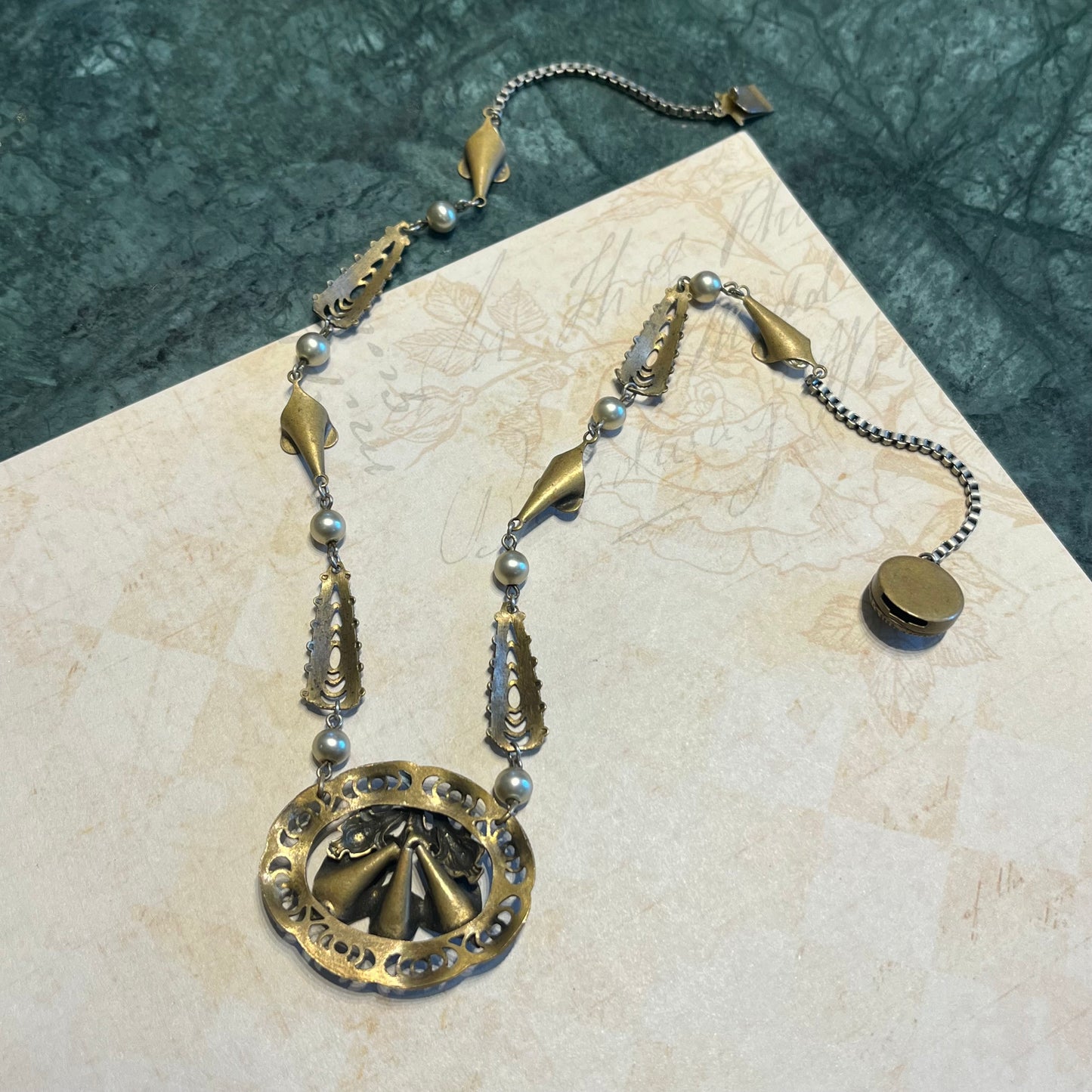 Art Nouveau Gala Çiçekli Kolye
