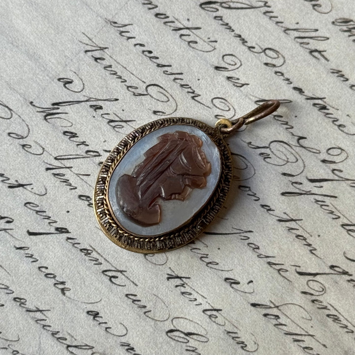 Vintage Cameo Sedef Kolye Ucu