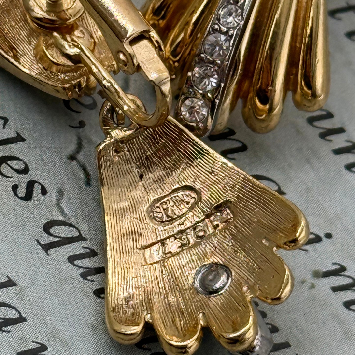 Sphinx İmzalı Vintage Art Deco Küpe