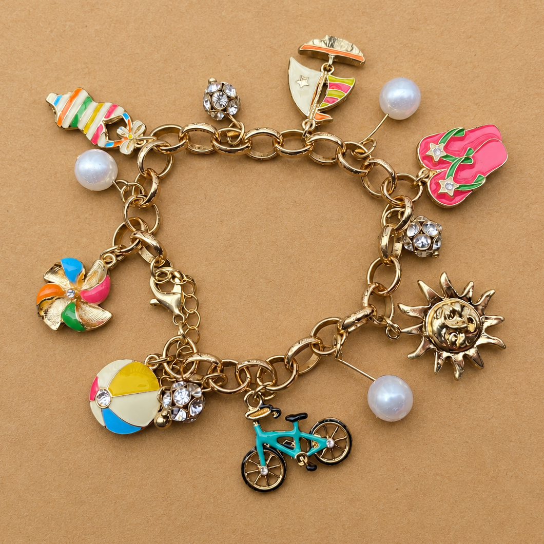 Vintage Summer Temalı Charm Bileklik / Halhal
