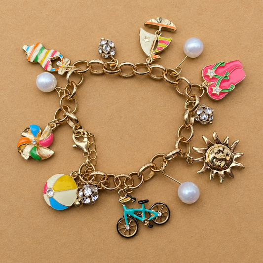 Vintage Summer Temalı Charm Bileklik / Halhal
