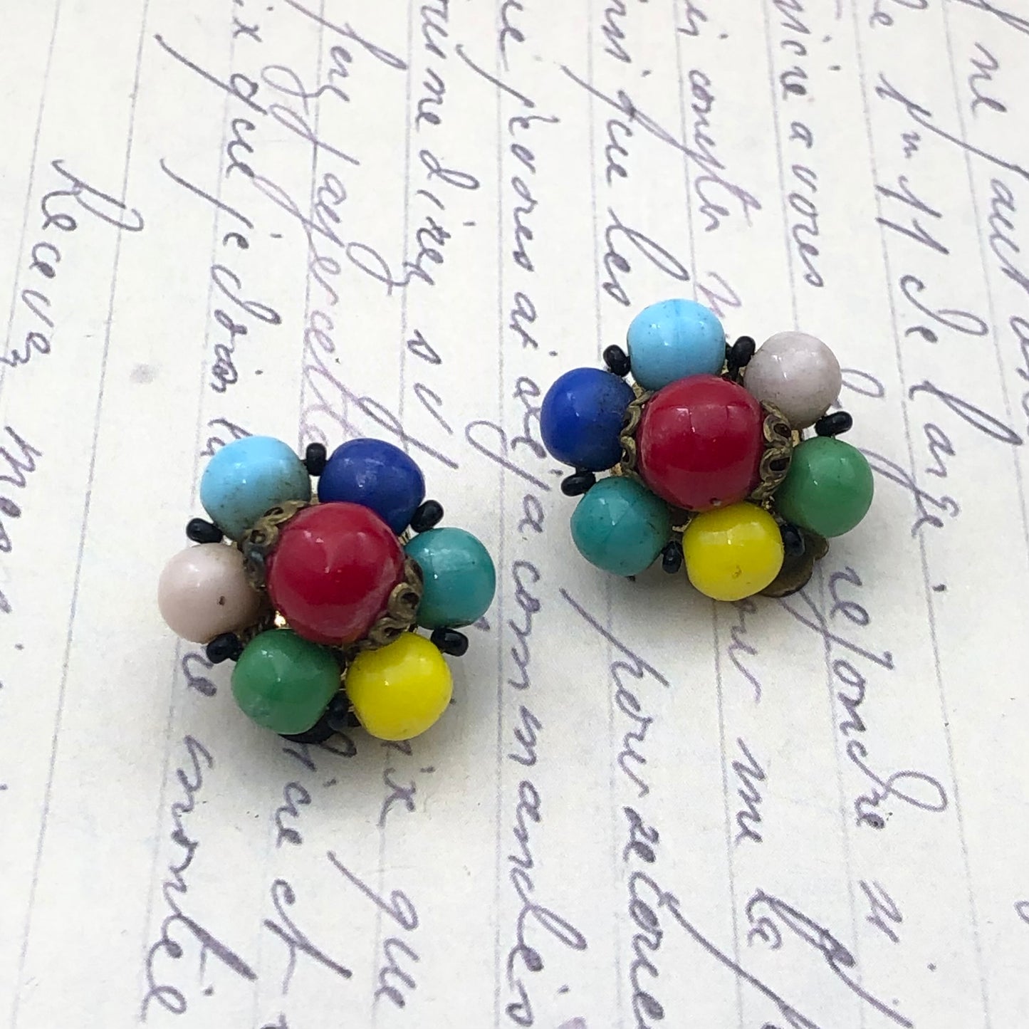 Vintage Bonbon Cluster Küpe
