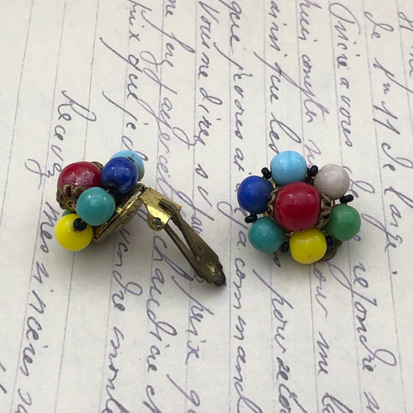 Vintage Bonbon Cluster Küpe