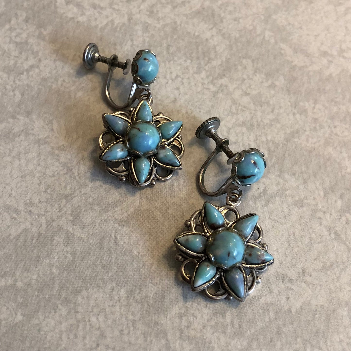 Vintage Turkuaz Küpe