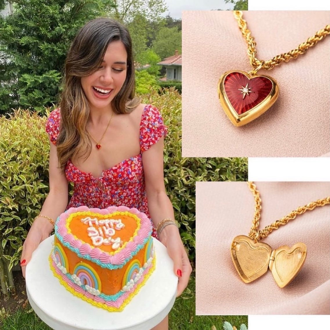 Kırmızı Mineli Kalp Locket Kolye - Artisan Koleksiyonu