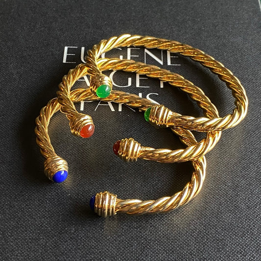 Cabochon Taşlı Burgu Bilezik
