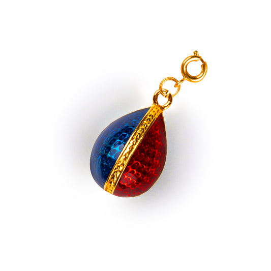 Dört Renk Mineli Faberge Stili Yumurta Kolye Ucu (Charm) - Artisan Koleksiyonu